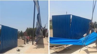 التصدي لحالة مخالفة للبناء بدون ترخيص والتعدي على أرض حماية النيل بجرجا