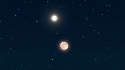 عاجل| القمر يقترن الليلة بالمشتري.. وغدا 