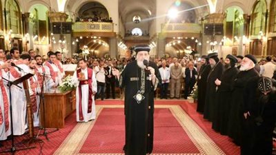 البابا تواضروس يرأس صلاة العشية بكنيسة الأنبا إبرام زين العابدين بالإسكندرية