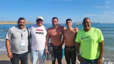 مروان العمراوي يحقق الذهبية وأحمد رضوان الفضية لمنافسات 2 كيلو سباحة بالزعانف المزدوجة