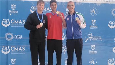 مصر تحتل المركز الأول بجدول ميداليات بطولة العالم للسباحة بالزعانف في المياه المفتوحة