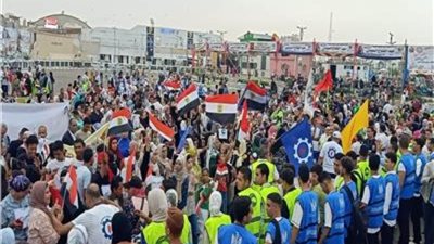 احتشاد آلاف المواطنين في السويس تأييدا لترشح الرئيس السيسي لفترة رئاسية جديدة