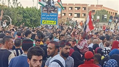 مظاهرات حاشدة بميدان الحصري دعمًا للشعب الفلسطيني الشقيق