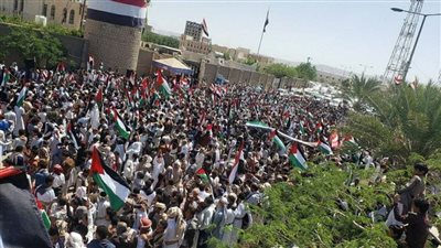 تظاهرات حاشدة في المدن اليمنية تضامناً مع الشعب الفلسطيني ورفضاً لجرائم الإحتلال