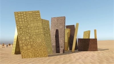 أجزاء من متاهة للفنان البحريني عند أهرامات الجيزة