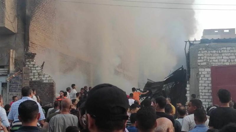 حريق بمخزن أخشاب