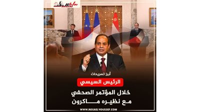 أبرز تصريحات الرئيس السيسي خلال المؤتمر الصحفى مع نظيره ماكرون