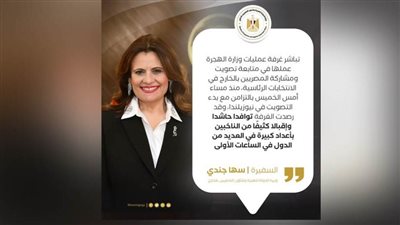 عمليات وزارة الهجرة تتابع تصويت المصريين بالخارج في الانتخابات الرئاسية