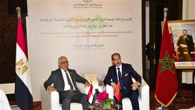 النائب العام يلتقي نظيره المغربي على هامش الاجتماع الثالث لجمعية النواب العموم