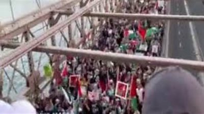 عاجل.. الآلاف يسدون جسر بروكلين بنيويورك: 