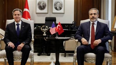 وزير الخارجية الأمريكي يبحث مع نظيره التركي في واشنطن الوضع بغزة