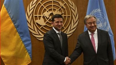 زيلينسكي وجوتيريش يناقشان سلامة الملاحة المدنية في البحر الأسود