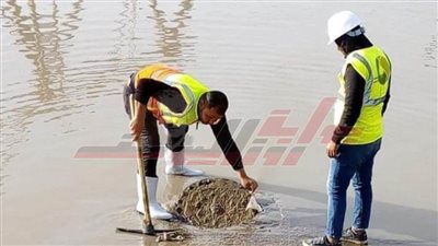 مراجعة شبكات صفايات الأمطار وخطوط الصرف بكفر الشيخ