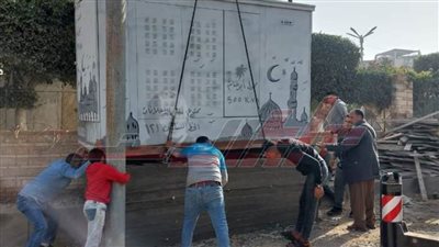 الانتهاء من نقل كشك كهرباء مسجد أبو غنام الأثري ببيلا في كفر الشيخ