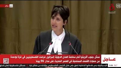 ممثل جنوب إفريقيا أمام محكمة العدل الدولية: إسرائيل فرضت ظروفا على قطاع غزة يستحيل معها استمرار الحياة