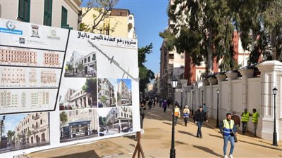 محافظ الإسكندرية يتفقد أعمال تطوير ورفع كفاءة شارع النبي دانيال