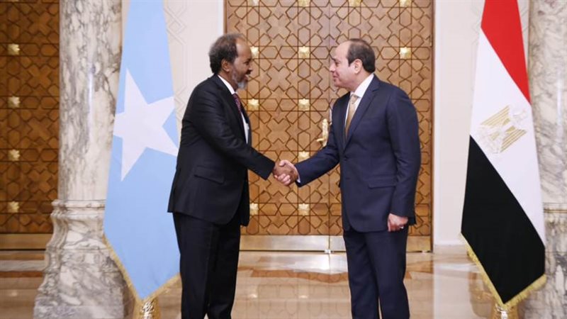 الرئيس السيسي يصافح