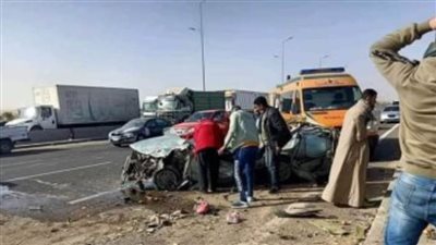 مصرع وإصابة 3 أشخاص في حادث تصادم بشبين القناطر 