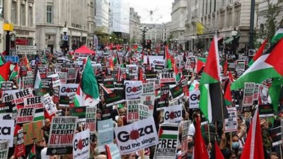 مظاهرة بوسط فيينا للتضامن مع الفلسطينيين في قطاع غزة المحاصر