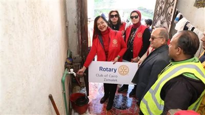 رئيس مياه الإسكندرية يزور قرية أبيس برفقة أعضاء أندية روتاري الإسكندرية