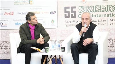 الروائي اللبناني حسن داود في لقاء حواري مع طارق إمام بمعرض الكتاب