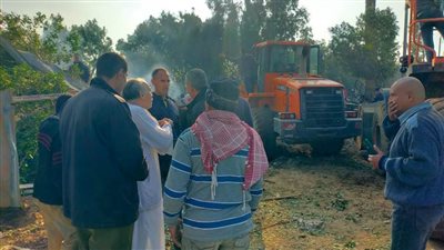 غلق طريق كفر حمزة بشبين القناطر إثر انفجار أنبوبة غاز بمعرض