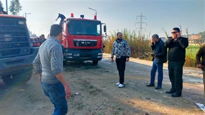 انتداب المعمل الجنائي لمعاينة موقع انفجار أنبوبة بوتاجاز في معرض بشبين القناطر