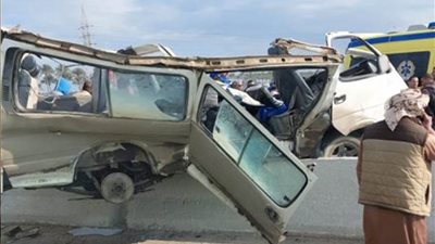 مصرع شخص وإصابة 8 آخرين في حادث تصادم بطريق الضبعة بالبحيرة