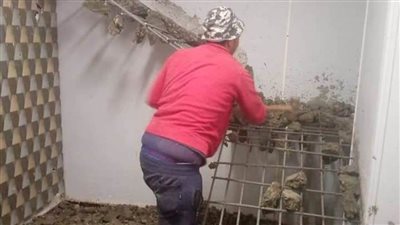 حملات مكثفة لإزالة تعديات البناء بحي غرب المنصورة 