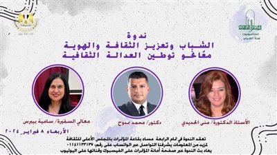 «الشباب وتعزيز الثقافة والهوية» فى ندوة للجنة الشباب بالأعلى الثقافة