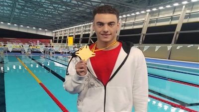 عبدالله نصر يحصد ذهبية سباق 100 متر فراشة في دورة الألعاب الإفريقية 