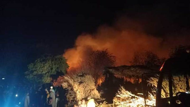 حريق العشش فى اهناسيا