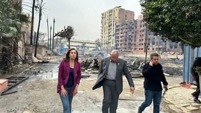 وزيرة الثقافة تنفي تضرر المباني الرئيسية والتاريخية لاستديو الأهرام لبعدها عن موقع الحريق