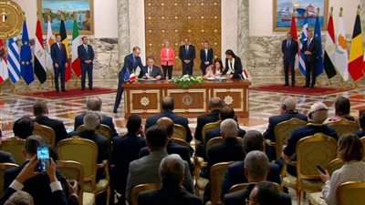 عاجل.. الرئيس السيسي ورئيسة وزراء إيطاليا يشهدان التوقيع على عدد من الاتفاقات ومذكرة تفاهم بين البلدين