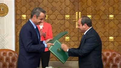 الرئيس السيسي ورئيس وزراء اليونان يوقعان على الإعلان المشترك حول تأسيس مجلس تعاون رفيع المستوى بين البلدين