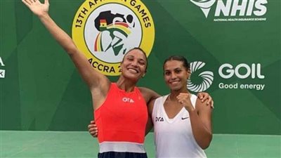 ميرنا رفعت وساندرا سمير تحققان ذهبية التنس بدورة الألعاب الإفريقية 