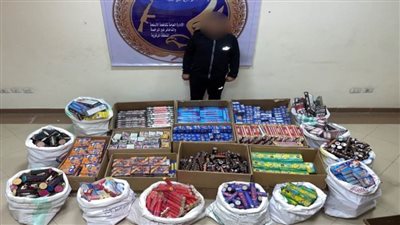 ضبط 730 ألف قطعة ألعاب نارية ثمنها 4 ملايين جنيه داخل مكتبة بالقليوبية