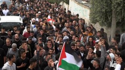 تشييع جثمان الشهيد جهاد أبو عليا في قرية المغيّر