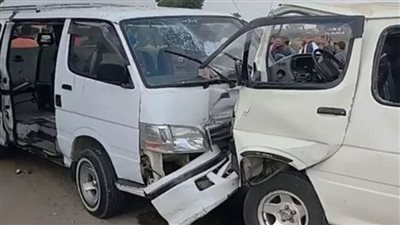 إصابة 9 أشخاص في حادث تصادم سيارتين بشبين القناطر