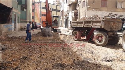 استمرار أعمال الرصف وتطوير الشوارع في كفر الشيخ 