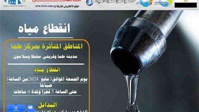 انقطاع المياه عن طما وقريتين بها للقيام بأعمال إصلاح