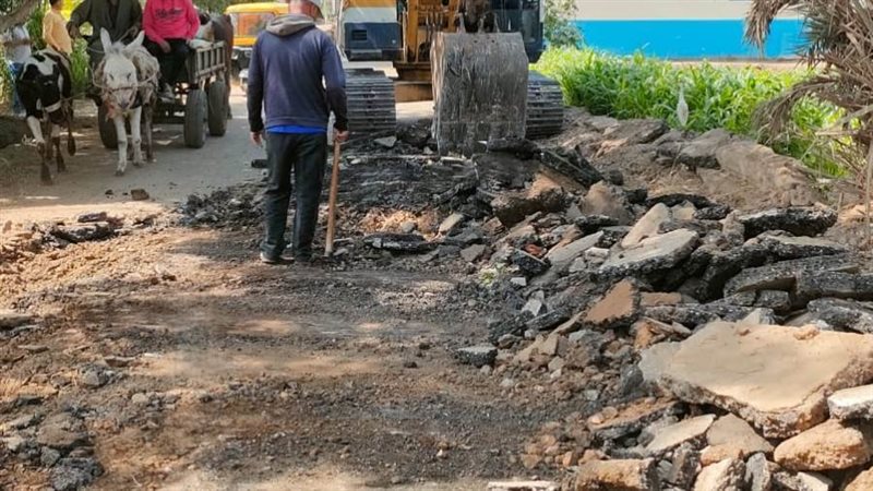 جانب من أعمال الرصف