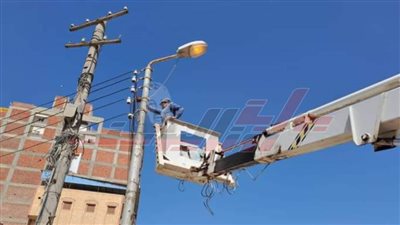 بلطيم ترفع كفاءة منظومة الإنارة العامة
