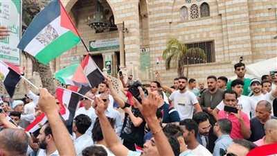 تظاهرات حاشدة بميدان الحصري دعمًا للقضية الفلسطينية