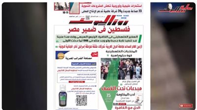 «فلسطين في ضمير مصر »..  و«وثيقة ملكية الدولة تؤتي ثمارها» في جريدة روزاليوسف 