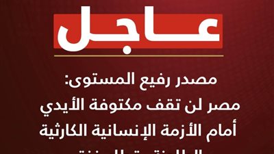 مصدر رفيع المستوي: مصر لن تقف مكتوفة الأيدي أمام الأزمة الإنسانية الطاحنة بغزة