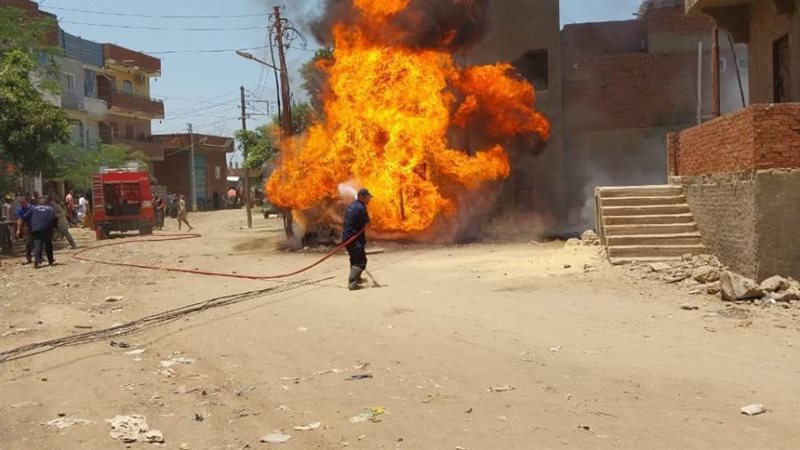 حريق مروع بمحول كهرباء