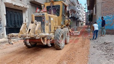 رصف شوارع تقسيم نوار بدسوق بطول 2100 م2