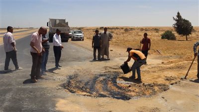  التعامل مع هبوط محدود بالطريق الصحراوي الغربي نطاق سمسطا