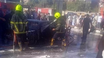   اشتعال حريق هائل داخل سيارة أثناء التزود بالوقود بمدينة كوم أمبو بأسوان